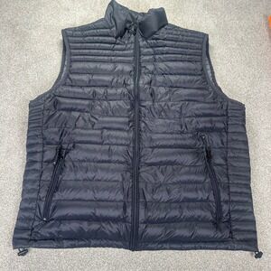 Solaris Large Puffer Vest Mens Black Excellent Natural Duck Down Packable Gilet